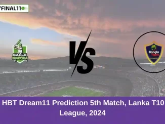 GM vs HBT Dream11 Prediction 5th Match, Lanka T10 Super League, 2024