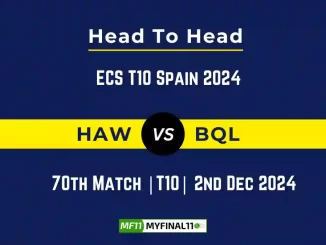 HAW vs BQL Player Battle, Head to Head Team Stats, Team Record - ECS T10 Spain 2024