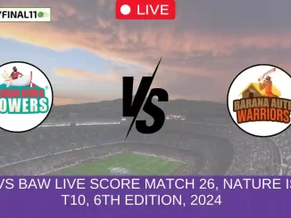 IRR vs BAW Live Score Match 26, Nature Isle T10, 6th Edition, 2024