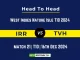 IRR vs TVH Player Battle, Head to Head Team Stats, Team Record