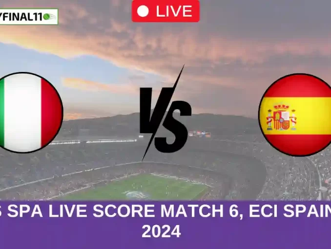 ITA VS SPA Live Score Match 6, ECI Spain T10, 2024