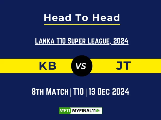 KB vs JT Player Battle, Head to Head Team Stats, Player Record