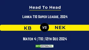 KB vs NEK Player Battle, Head to Head Team Stats, Team Record