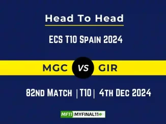 MGC vs GIR Player Battle, Head to Head Team Stats, Team Record - ECS T10 Spain 2024