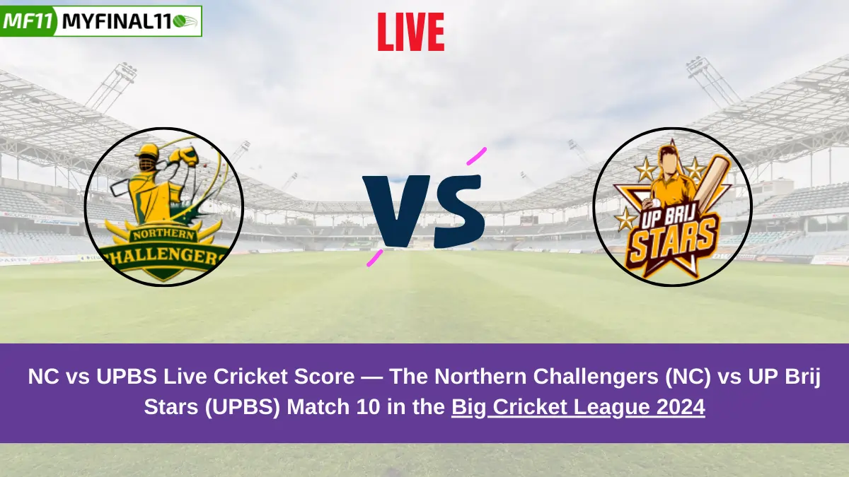 NC vs UPBS Live Score: Scorecard, Ball by Ball Commentary - Match 10, Big Cricket League 2024