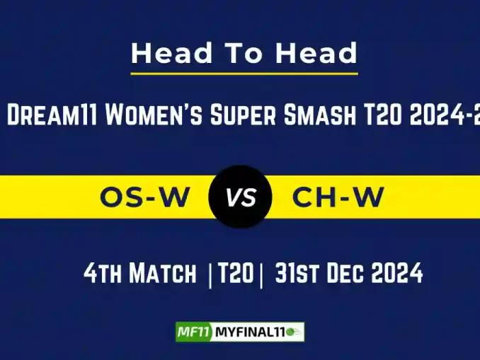 OS-W vs CH-W Player Battle, Head to Head Team Stats, Team Record - Dream11 Women's Super Smash T20 2024-25