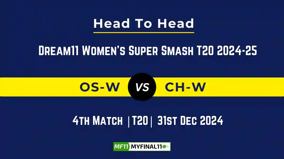 OS-W vs CH-W Player Battle, Head to Head Team Stats, Team Record - Dream11 Women's Super Smash T20 2024-25