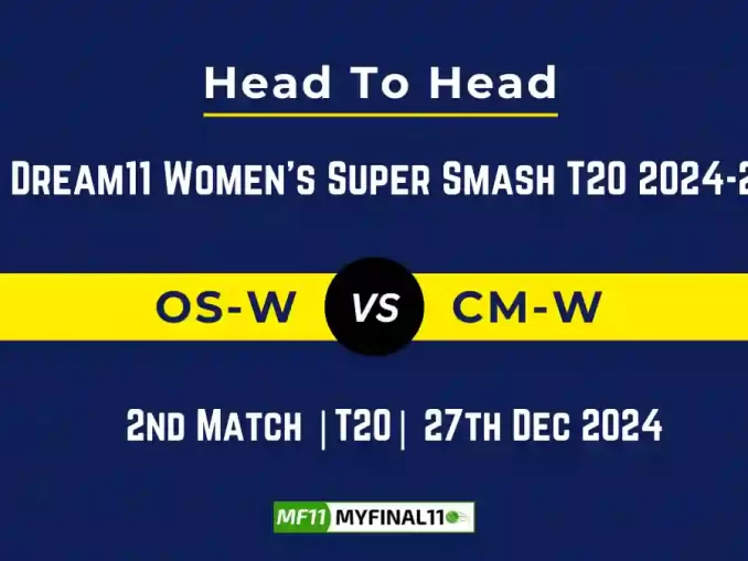 OS-W vs CM-W Player Battle, Head to Head Team Stats, Team Record - Dream11 Women's Super Smash T20 2024-25