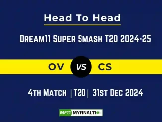 OV vs CS Player Battle, Head to Head Team Stats, Team Record - Dream11 Super Smash T20 2024-25