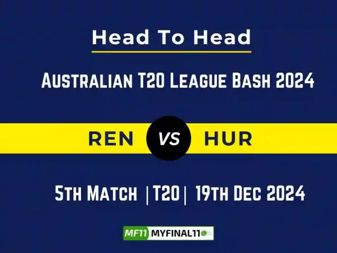 REN vs HUR Player Battle, Head to Head Team Stats, Team Record - Australian T20 League Bash 2024-25