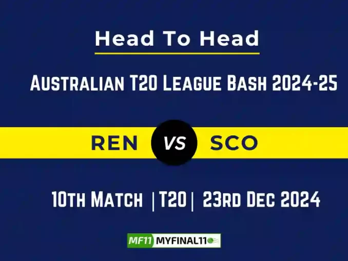 REN vs SCO Player Battle, Head to Head Team Stats, Team Record - Australian T20 League Bash 2024-25