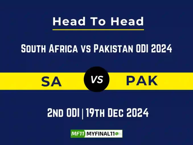 SA vs PAK Player Battle, Head to Head Team Stats, Team Record