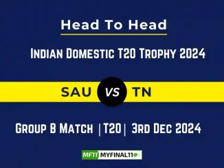 SAU vs TN Player Battle, Head to Head Team Stats, Team Record - Indian Domestic T20 Trophy 2024