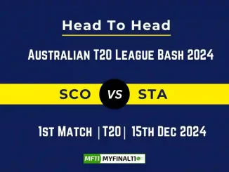 SCO vs STA Player Battle, Head to Head Team Stats, Team Record - Australian T20 League Bash 2024