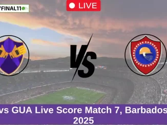 SET vs GUA Live Score Match 7, Barbados T10, 2025