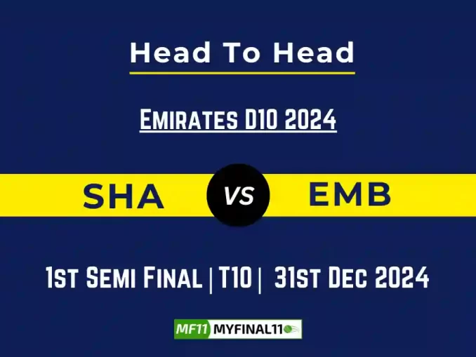 SHA vs EMB Player Battle, Head to Head Team Stats, Player Record