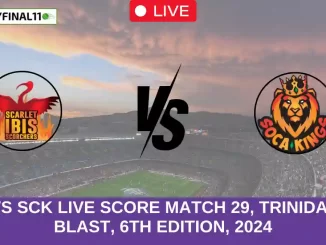 SLS vs SCK Live Score Match 29, Trinidad T10 Blast, 6th Edition, 2024