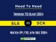 SLS vs SCK Player Battle, Head to Head Team Stats, Team Record