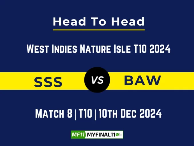 SSS vs BAW Player Battle, Head to Head Team Stats, Team Record - West Indies Nature Isle T10 2024