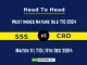 SSS vs CRD Player Battle, Head to Head Team Stats, Team Record