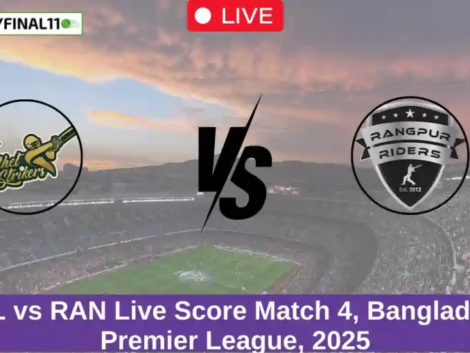 SYL vs RAN Live Score Match 4, Bangladesh Premier League, 2025