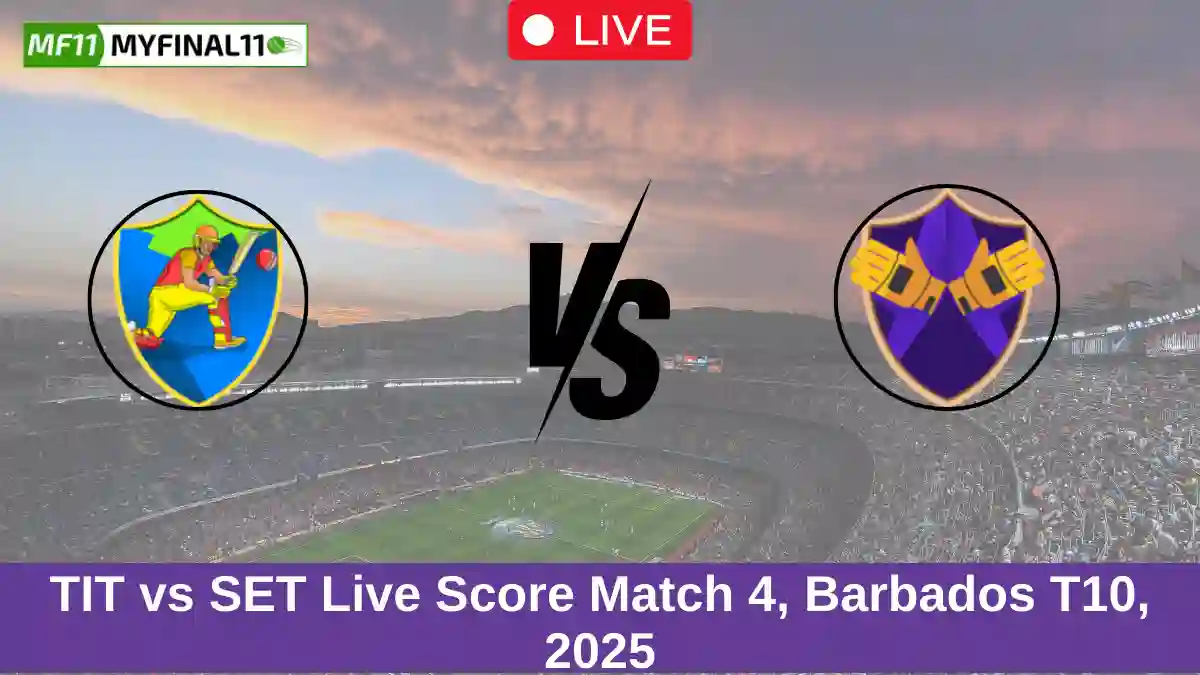 TIT vs SET Live Score Match 4, Barbados T10, 2025