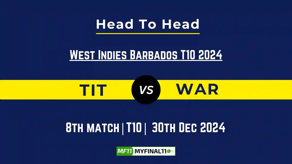 TIT vs WAR Player Battle, Head to Head Team Stats, Player Record