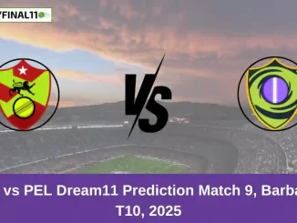 VOY vs PEL Dream11 Prediction Match 9, Barbados T10, 2025