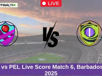 WAR vs PEL Live Score Match 6, Barbados T10, 2025