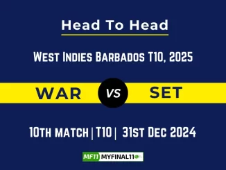 WAR vs SET Player Battle, Head to Head Team Stats, Player Record