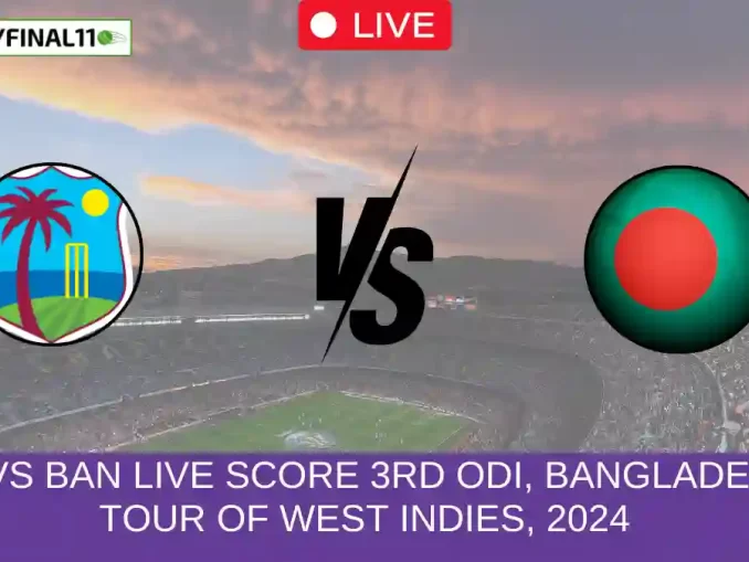 WI vs BAN Live Score 3rd ODI, Bangladesh tour of West Indies, 2024