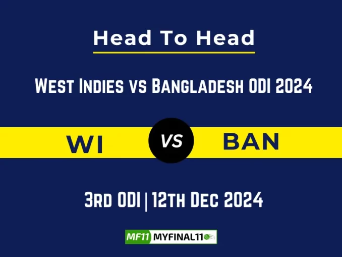 WI vs BAN Player Battle, Head to Head Team Stats, Team Record