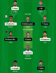 WI vs BAN Dream11 Prediction Today: 2nd ODI Pitch Report, Playing11 and Stats | West Indies vs Bangladesh ODI 2024