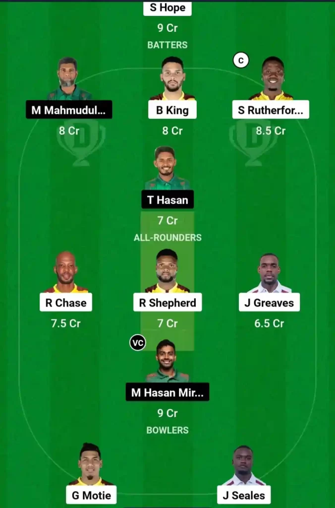 WI vs BAN Dream11 Prediction Today: 3rd ODI Pitch Report, Playing11 and Stats | Bangladesh Tour of West Indies 2024