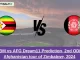 _ZIM vs AFG Dream11 Prediction, 2nd ODI, Afghanistan tour of Zimbabwe, 2024