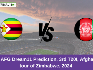 ZIM vs AFG Dream11 Prediction, 3rd T20I, Afghanistan tour of Zimbabwe, 2024