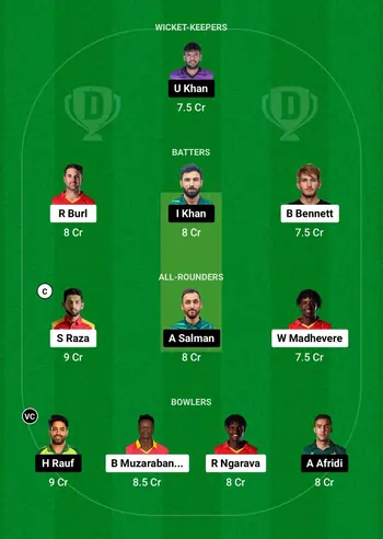 ZIM vs PAK 1st T20I Dream11