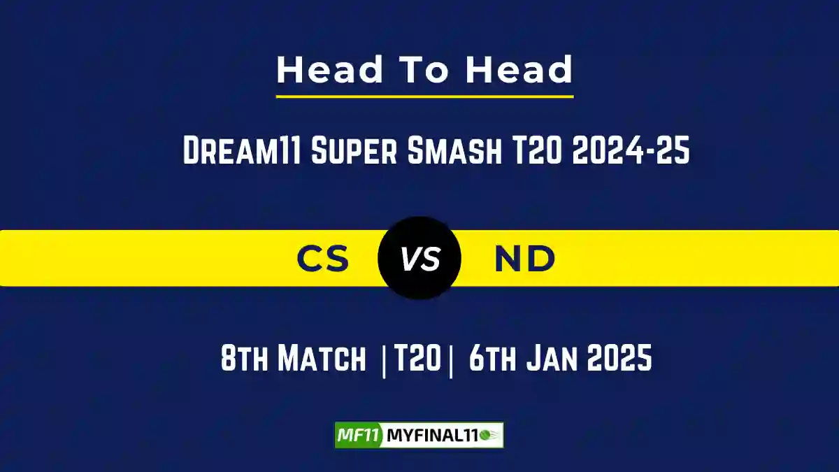 CS vs ND Player Battle, Head to Head Team Stats, Team Record – Dream11 Super Smash T20 2024-25