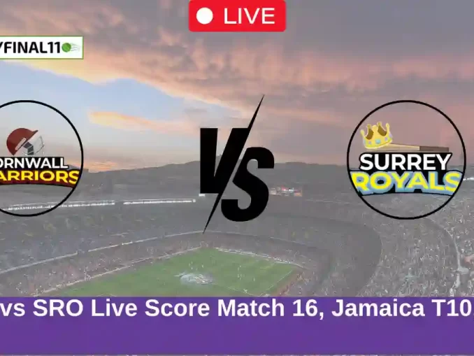 CWA vs SRO Live Score Match 16, Jamaica T10, 2025