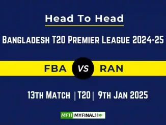 FBA vs RAN Player Battle, Head to Head Team Stats, Team Record – Bangladesh T20 Premier League 2024-25