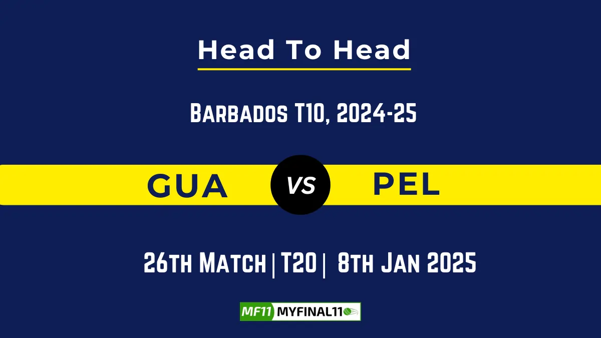 GUA vs PEL Player Battle, Head to Head Team Stats, Team Record – Barbados T10, 2024-25