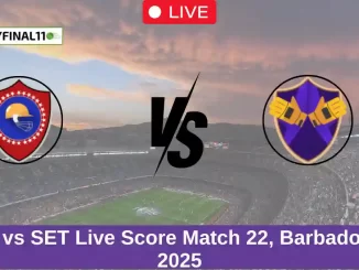 _ GUA vs SET Live Score Match 22, Barbados T10, 2025