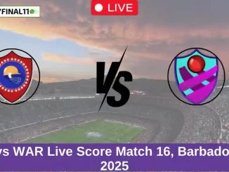 GUA vs WAR Live Score Match 16, Barbados T10, 2025