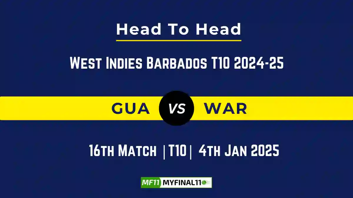 GUA vs WAR Player Battle, Head to Head Team Stats, Team Record – West Indies Barbados T10 2024-25