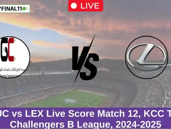 GUC vs LEX Live Score Match 12, KCC T20 Challengers B League, 2024-2025