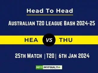 HEA vs THU Player Battle, Head to Head Team Stats, Team Record – Australian T20 League Bash 2024-25