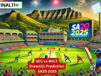 SEC vs MICT Match Prediction, 1st Match, SA20: Win Prediction, Top Batter & Bowler Tips by MyFinal11