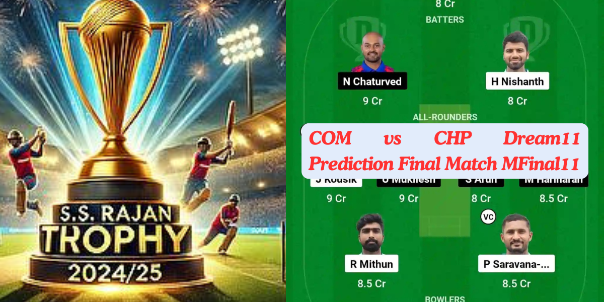 COM vs CHP Dream11 Prediction Today: Final Pitch Report, Playing11 and Stats | Tamil Nadu T20 S.S.Rajan Trophy 2024