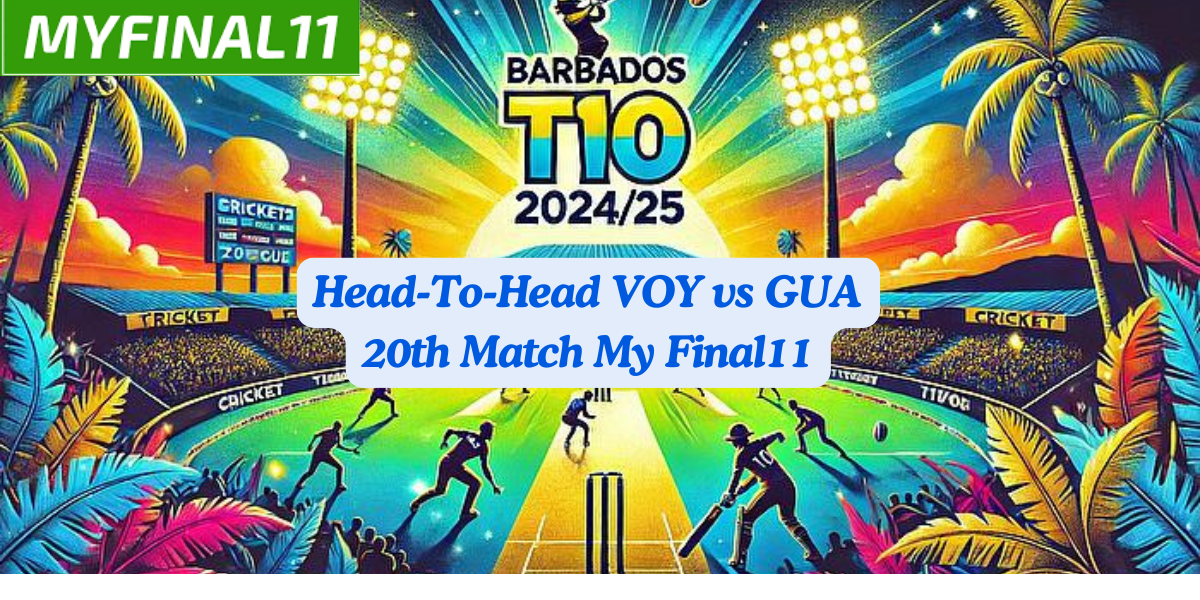 VOY vs GUA Player Battle, Head to Head Team Stats, Team Record – Barbados T10 2024-25