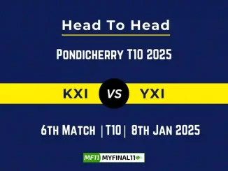 KXI vs YXI Player Battle, Head to Head Team Stats, Team Record – Pondicherry T10 2025